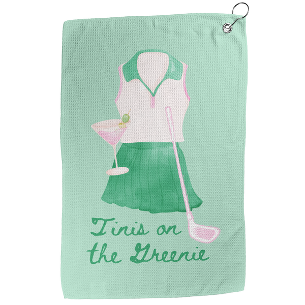 Tinis on the Greenie Golf Towel