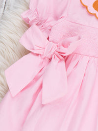 Pumpkin Darling Embroidered 100% Cotton Smocked Dress