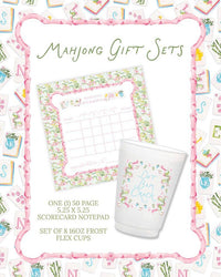 Mahjong Gift Set, Mahjong Scorecard Notepad & Frosted Cups Set