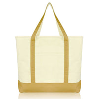 Dalix 22" Cotton Canvas Tote Bag (Zippered Top)