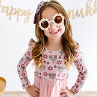 Hanukkah Long Sleeve Tutu Dress - Kids Tutu Dress - Holiday