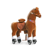 PonyCycle Ride-On Brown Horse | Plush Animal Riding Pony Toy