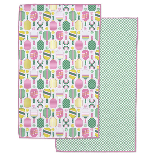PICKLEBALL PRINTED MICROFIBER DISHTOWEL