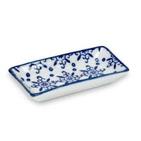 Blue/White Small Rectangle Dish-6Asst-3.5