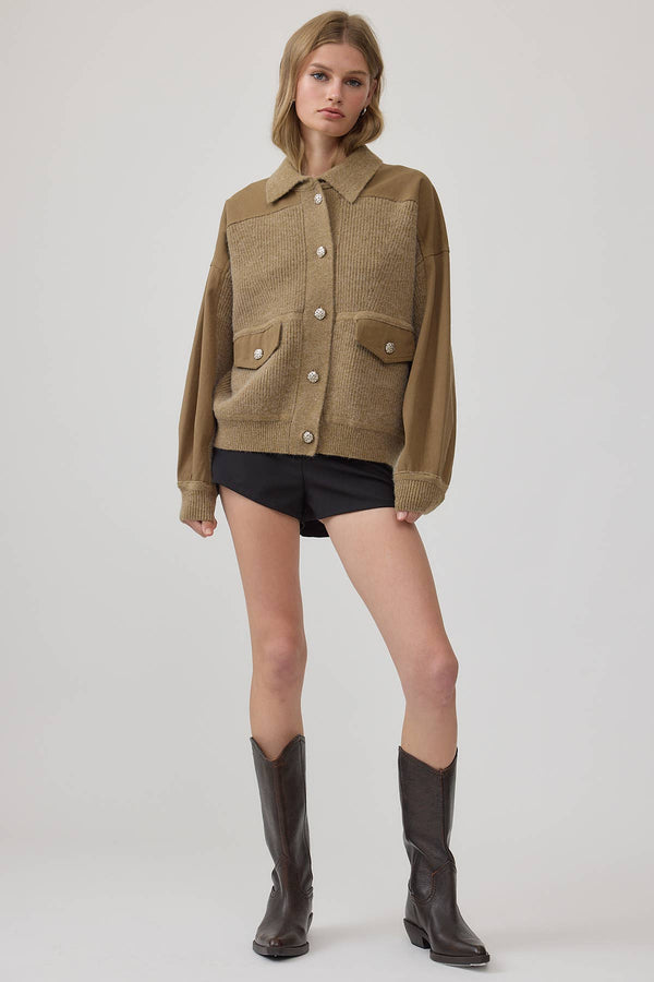 Denim Knit Combi Jacket