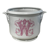 Champagne Porcelian Bucket- Pink Monogram A-Z