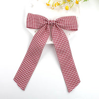 Rosewater Gingham Ribbon bow clips - 21 colors