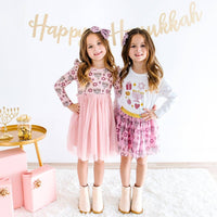 Hanukkah Tulle Bow Clip - Kids Hair Bows - Holiday