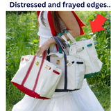 Canvas Tote Bag - Green Trim  