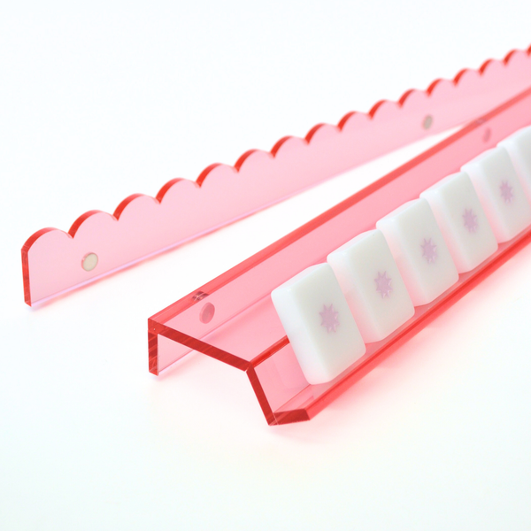 La Vie En Rose Mahjong Rack and Pusher, Set of 4