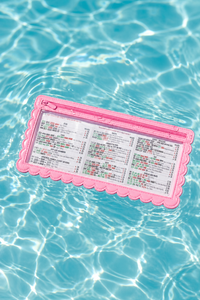 Splash-Proof Mahjong Card Holder for Pool Mahjong - Pink Scallops LARGE SIZE