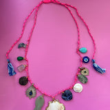 Charm Necklace Hot Pink Sail Tie