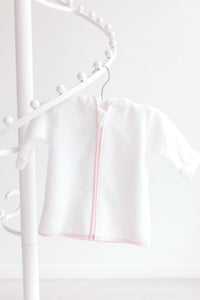 Baby Bathrobe – White with Pink Dots