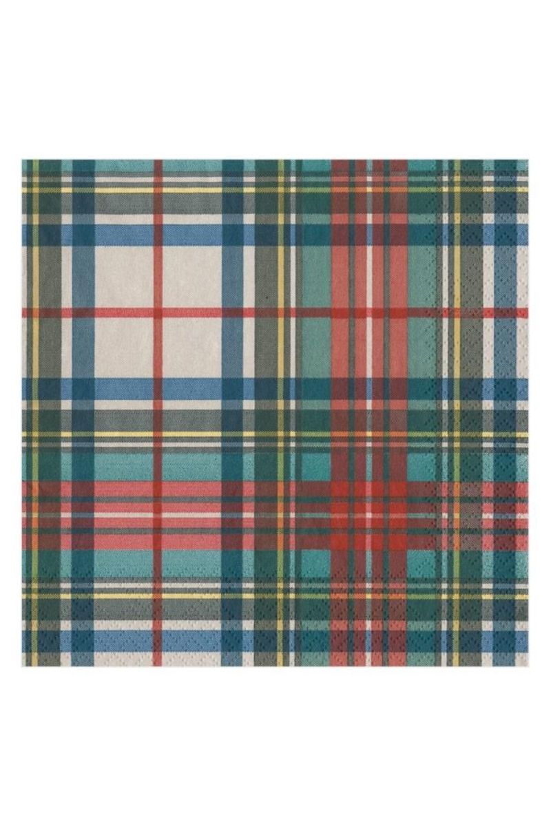Caspari Dress Stewart Tartan Napkin