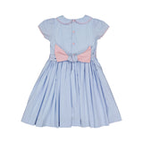 Cassis Blue Short Sleeve Smocked Dress