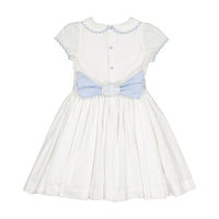 Cassis White Short Sleeve Smocked Dress