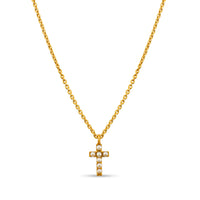 Dainty Pearl Cross Necklace