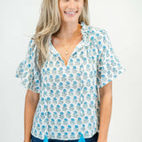 Victoria Dunn Bristol Blouse Cabana Blue