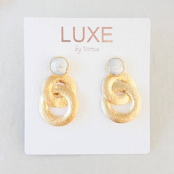 Pearl Stud Double Loop