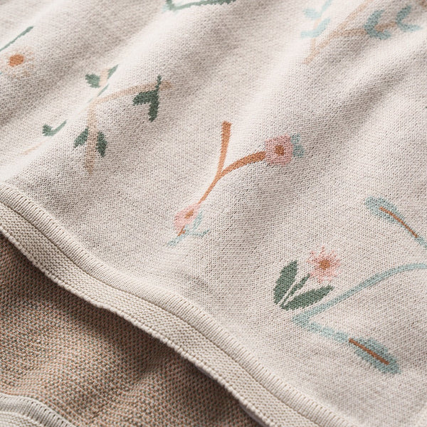 Wheat Alphabet Knit Baby Blanket