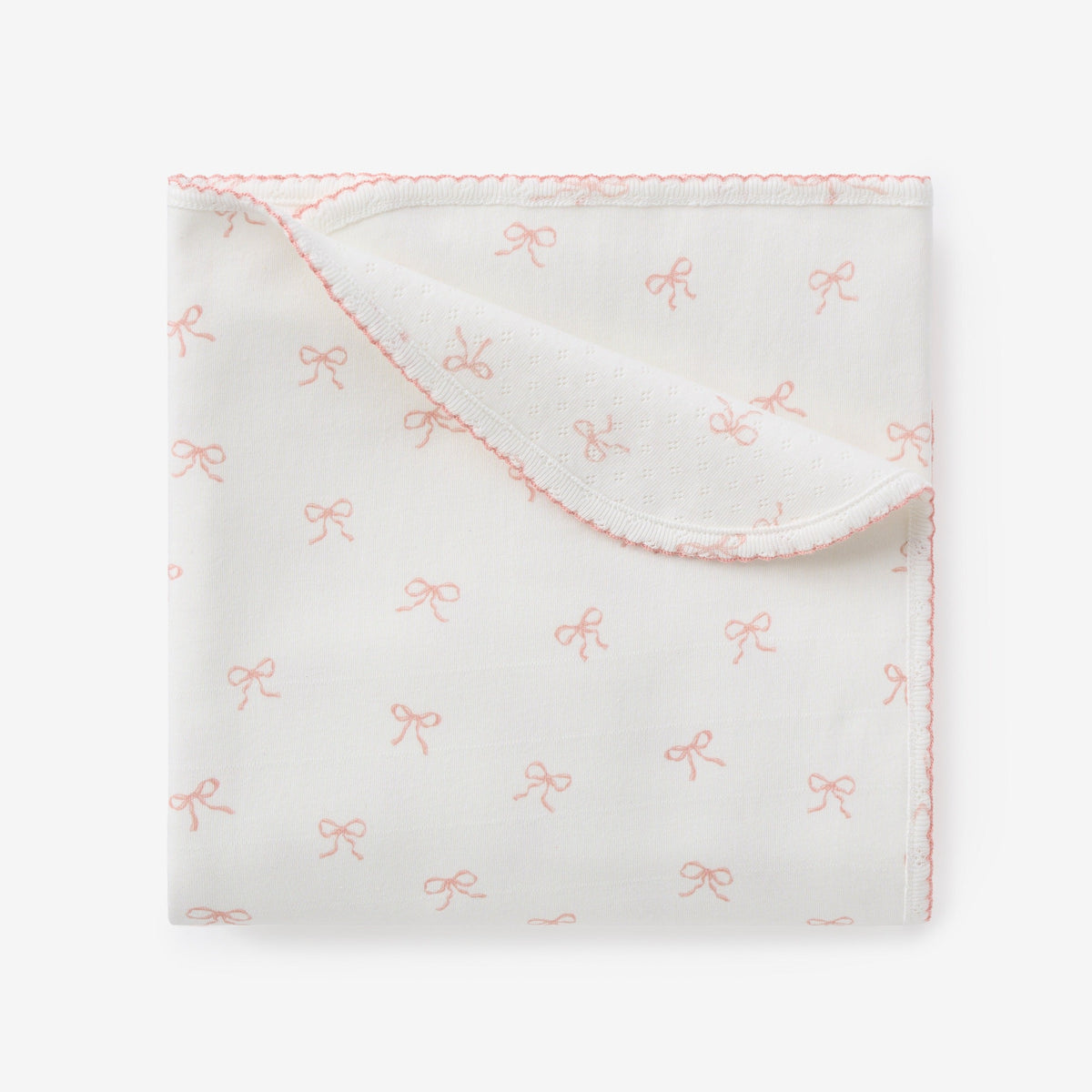 Pink Bow Organic Double Layer Swaddle Blanket