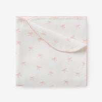 Pink Bow Organic Double Layer Swaddle Blanket