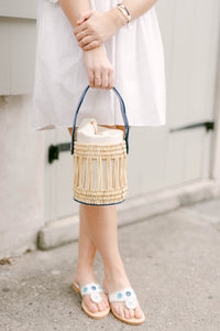 The Emily Straw and Leather Tote