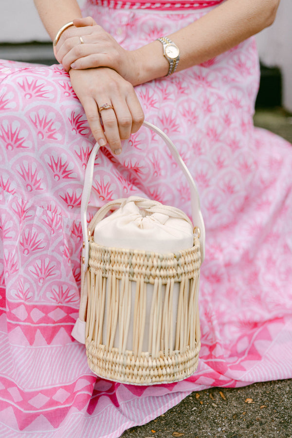 The Emily Straw and Leather Tote