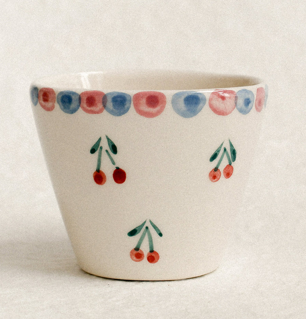 Cherry ceramic mini cup