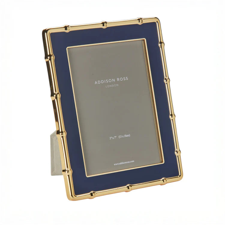 Navy & Gold Bamboo Enamel Photo Frame 5x7