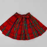 Maddie & Connor Girl's Red Tartan Plaid Skirt