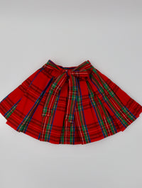 Maddie & Connor Girl's Red Tartan Plaid Skirt