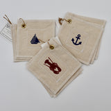 Nautical Canvas Coasters  - Set of 4