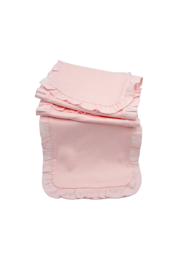 Monogram Custom Ruffle Trim Burp Cloth