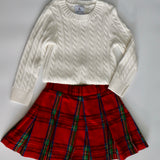 Maddie & Connor Girl's Red Tartan Plaid Skirt