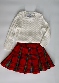 Maddie & Connor Girl's Red Tartan Plaid Skirt