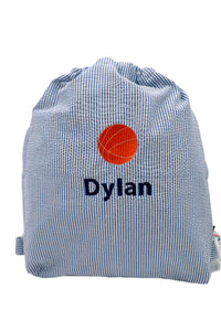 Seersucker Sling Backpack- Navy