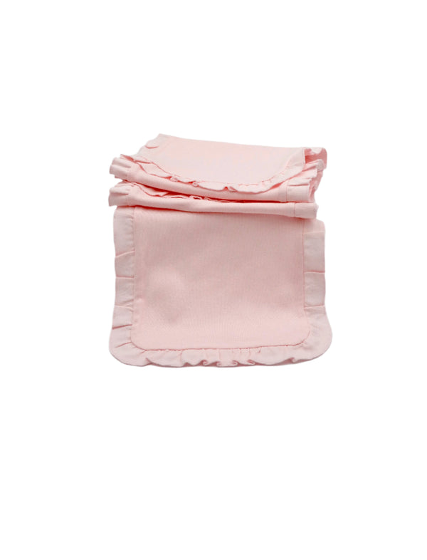 Monogram Custom Ruffle Trim Burp Cloth
