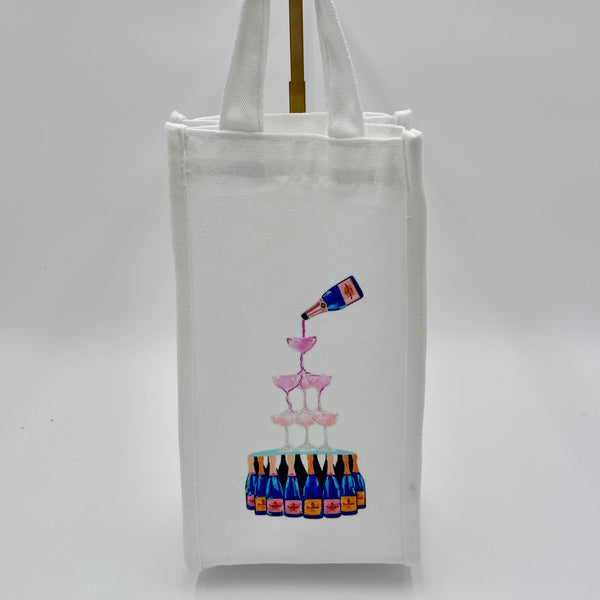 Champagne Fountain Fabric Wine Bag