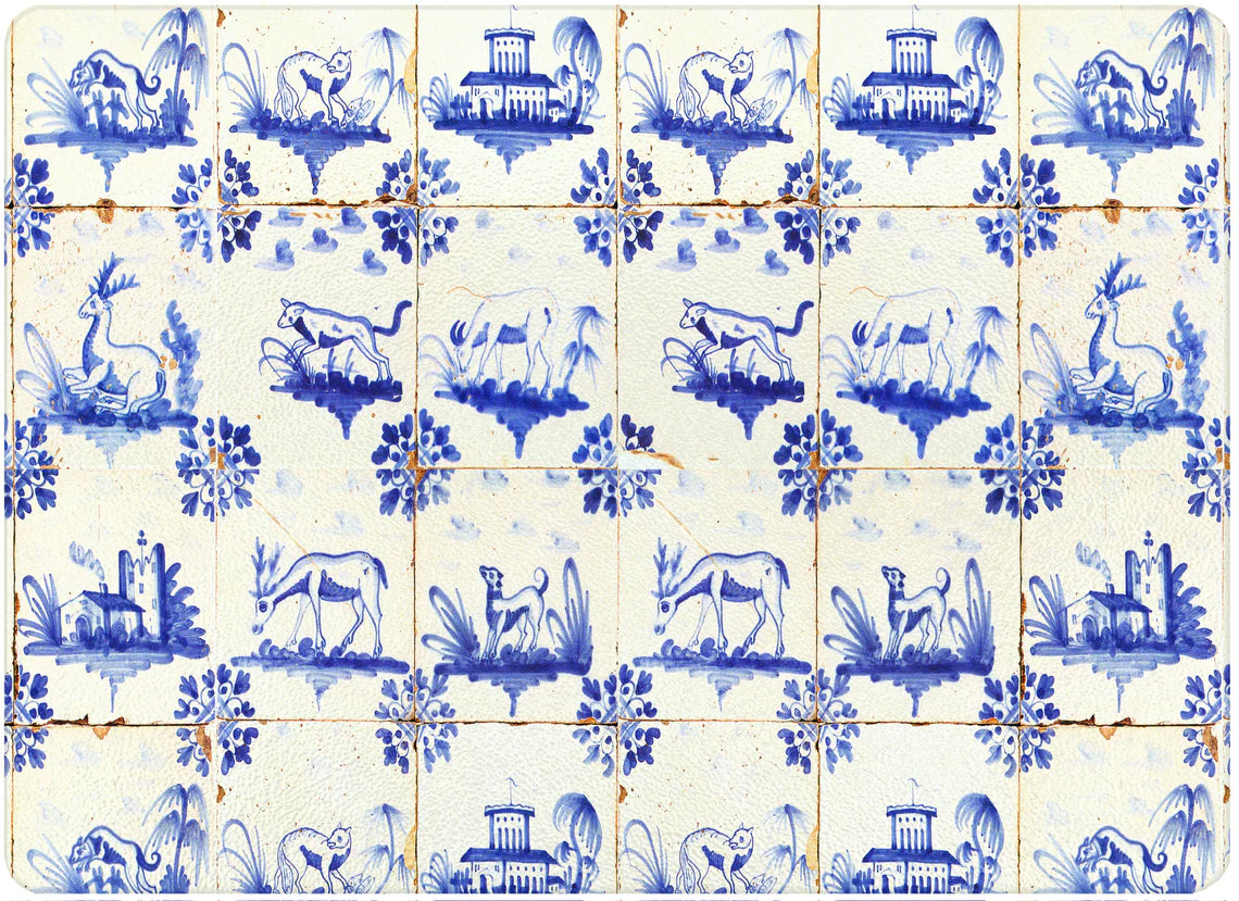 Delft Tiles Glass Cutting Board