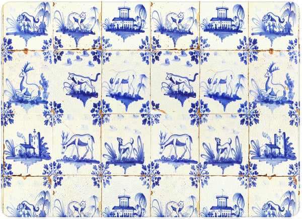 Delft Tiles Glass Cutting Board