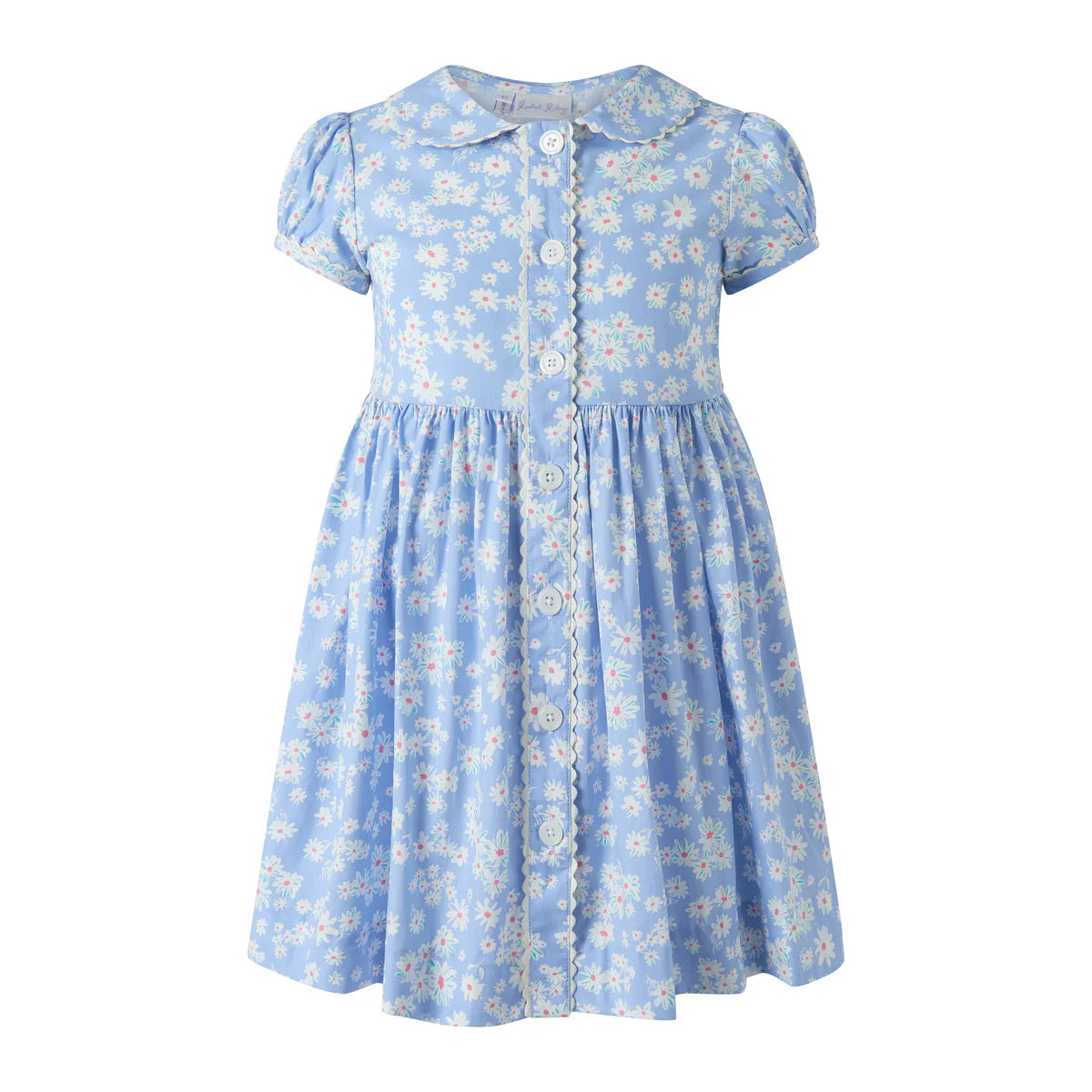 Blue Daisy Button-Front Dress