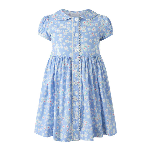 Blue Daisy Button-Front Dress