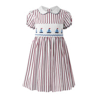 Sailboat Smocked Stripe Dress