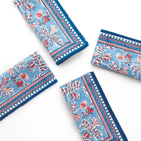 Grecian palm Red, White & Blue napkins