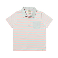 Saltash Polo Romper Pink Sky