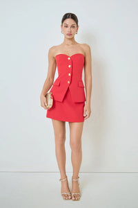STRAPLESS BUTTONED TOP