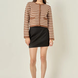 Striped Knit Jacket Cardigan