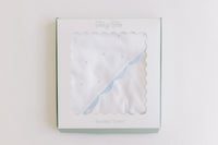 Hooded Towel with Embroidered Dots – Blue or Pink