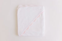 Hooded Towel with Embroidered Dots – Blue or Pink